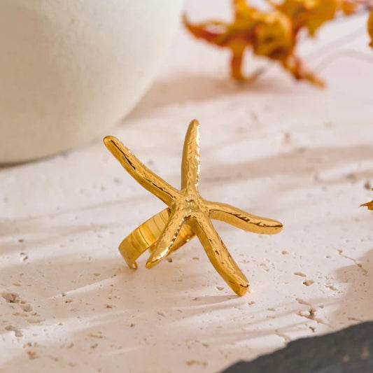 Large Starfish Open Ring