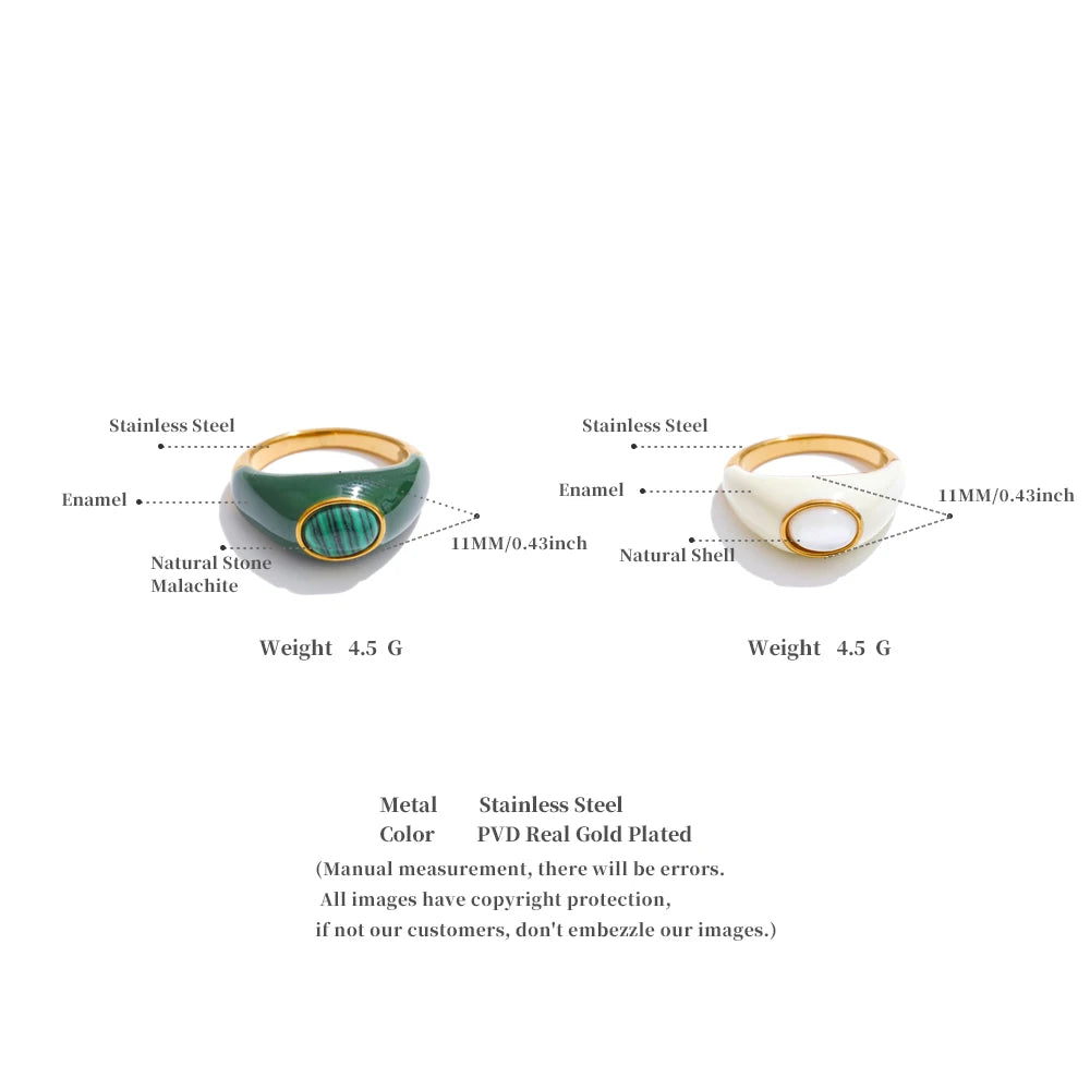 Ring with White Enamel