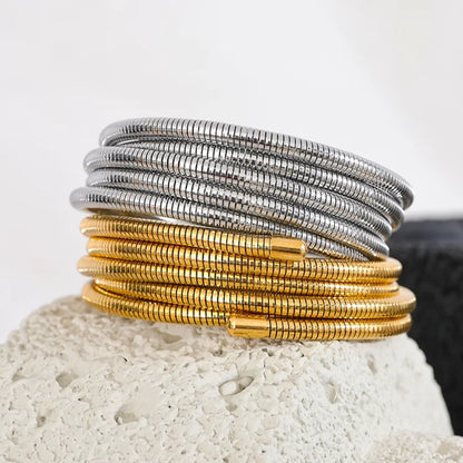 Stacked Multi-Layer Wrap Bangle