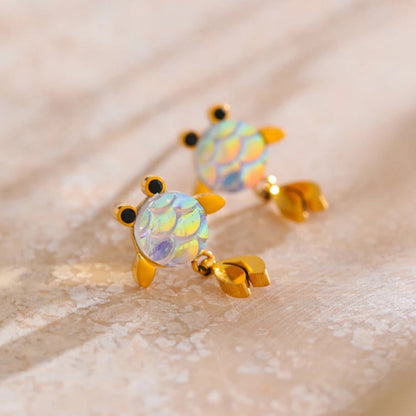 Colorful Resin Goldfish Dangle Earrings