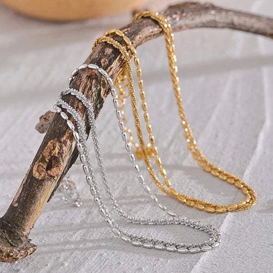 Double Layer Stainless Steel Anklet