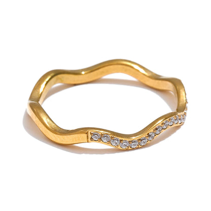 Thin Gold Cubic Zirconia Ring