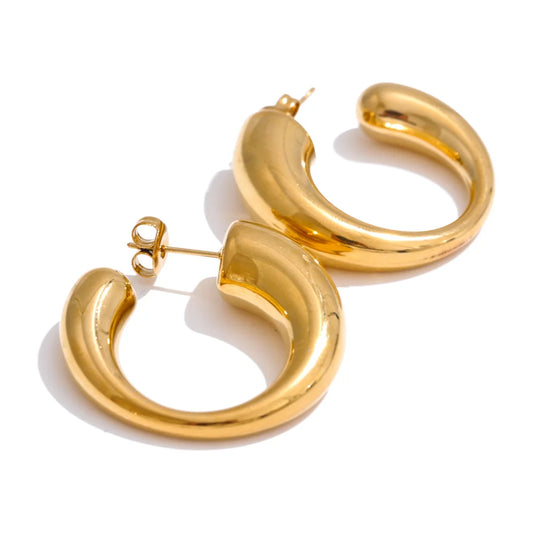 C-Shape Hoop Earrings