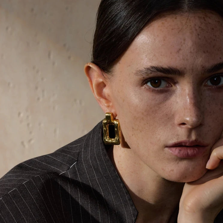 Geometric Rectangle Drop Earrings