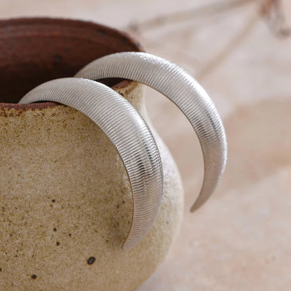 Minimalist Geometric C-Shape Hoop Earrings