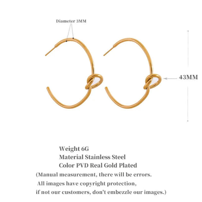 Knot Design Huggie Earrings