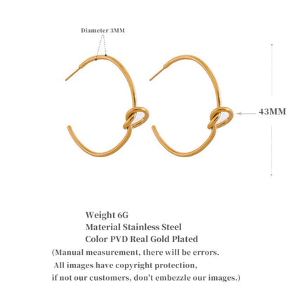 Knot Design Huggie Earrings