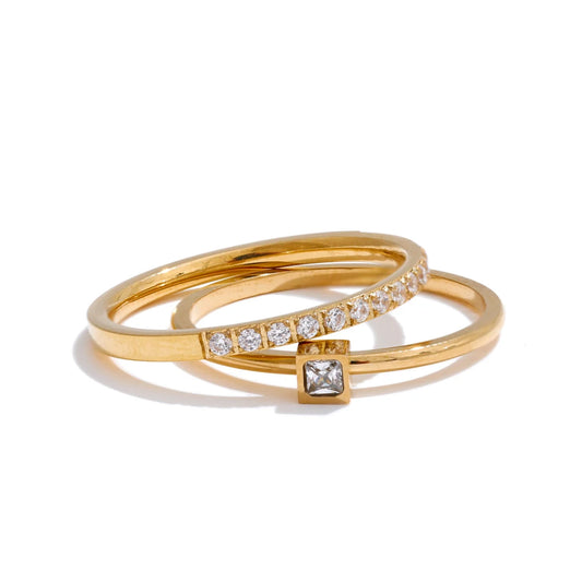 Delicate Stackable Cubic Zirconia Ring Set