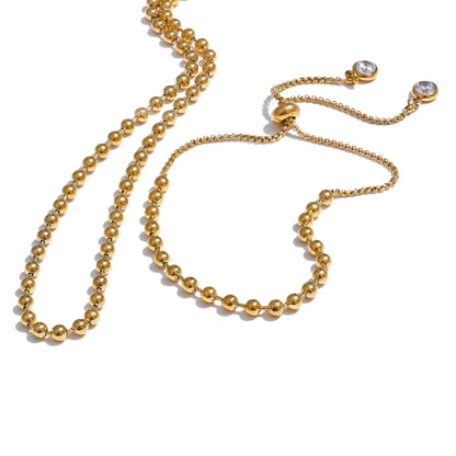 Beaded Chain Necklace & Bracelet Set