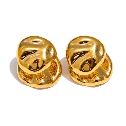 Statement Hammered Geometric Stud Earrings
