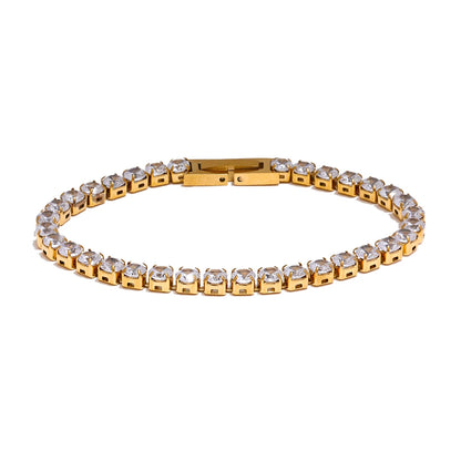 Shiny Cubic Zirconia Chain Bracelet
