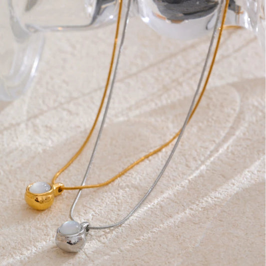 Stone & Shell Pendant Necklace