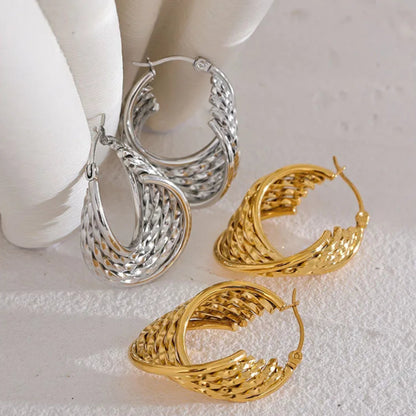 Twisted Hollow Hoop Earrings