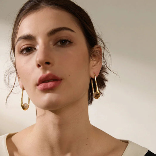 Minimalist Pearl Huggie Earrings