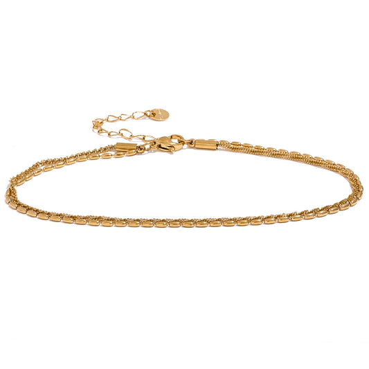 Double Layer Stainless Steel Anklet