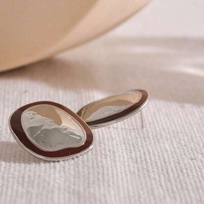 Bold Irregular Enamel Stud Earrings