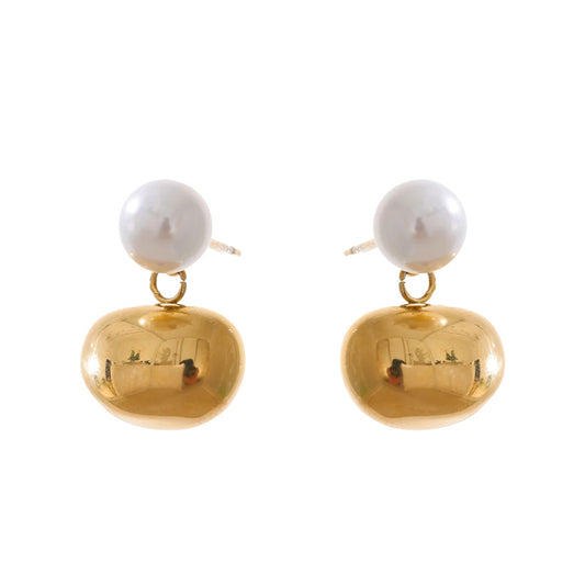 Minimalist Simulated Pearl Drop Earrings