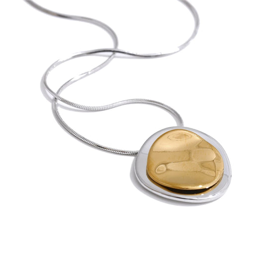 Double Circle Pendant Necklace