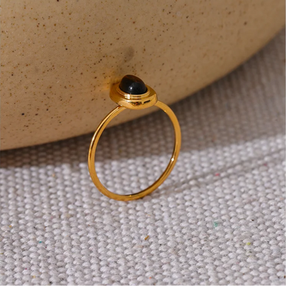 Oval Natural Stone Thin Ring