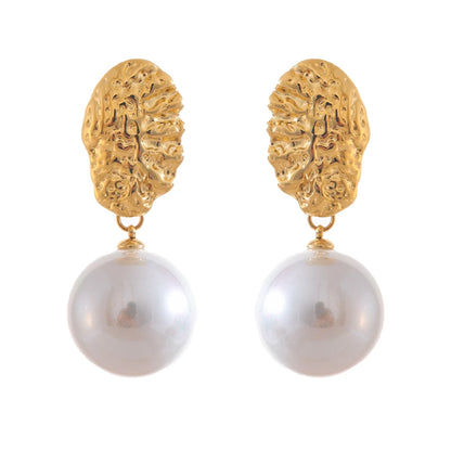 Geometric Pearl Drop Earrings