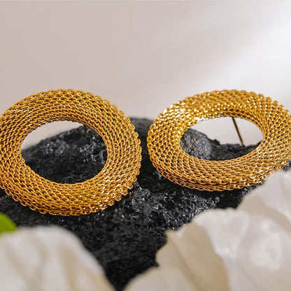 Hollow Round Stud Earrings