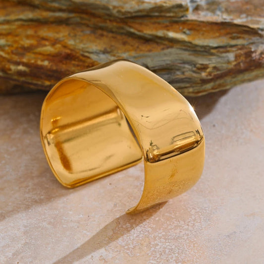 Bold Wide Gold Cuff Bracelet