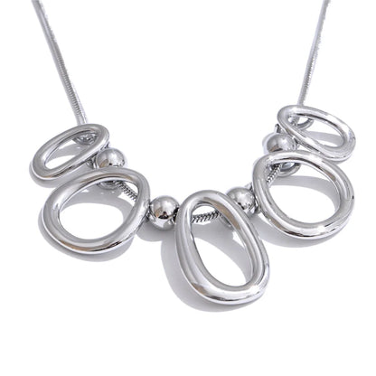 Hollow Oval Pendant Necklace