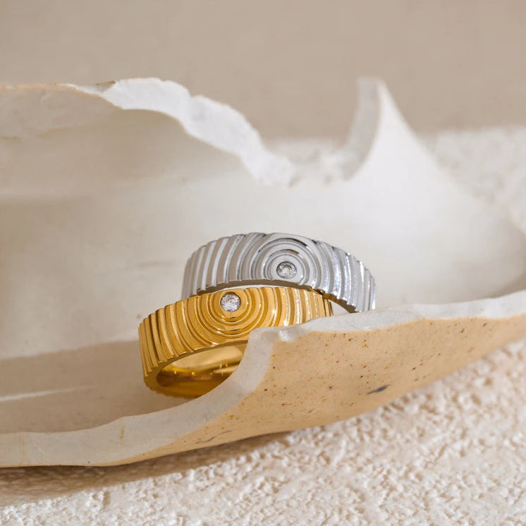 Striped Zircon Ring