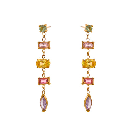 Colorful Cubic Zirconia Drop Earrings