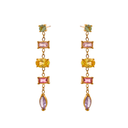 Colorful Cubic Zirconia Drop Earrings
