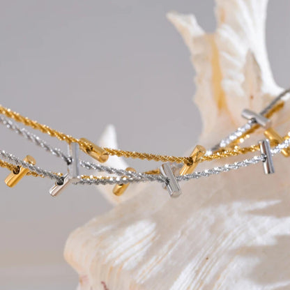 Gold & Platinum Tone Link Chain Necklace