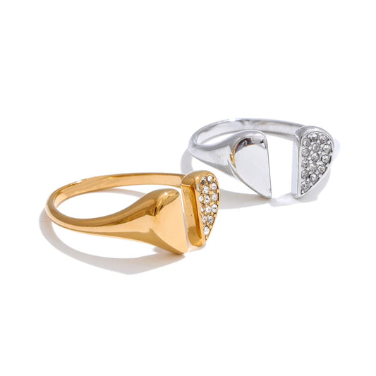 Heart-Shaped Zirconia Ring
