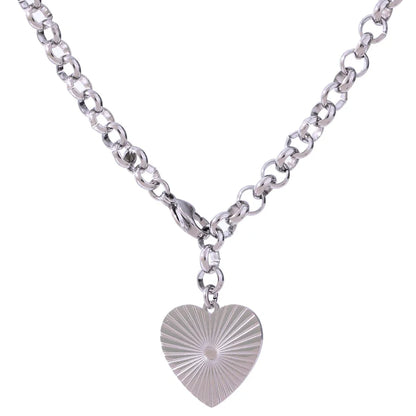 Romantic Heart and Rose Pendant Necklace