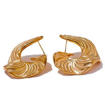 Geometric Irregular Stripe Stud Earrings