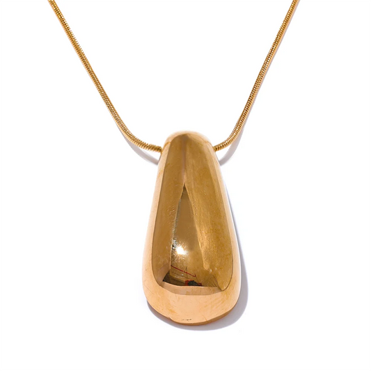 Smooth Water Drop Pendant Necklace
