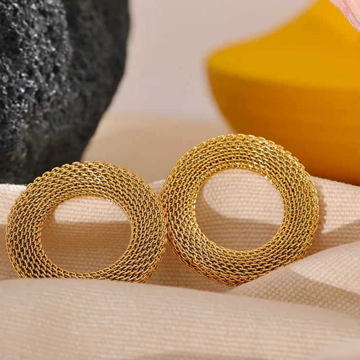 Hollow Round Stud Earrings