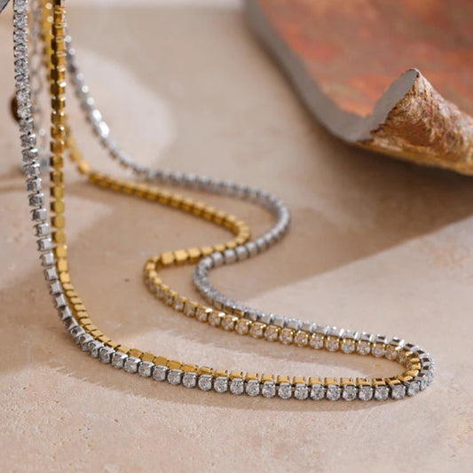 Elyra Zirconia Chain Necklace