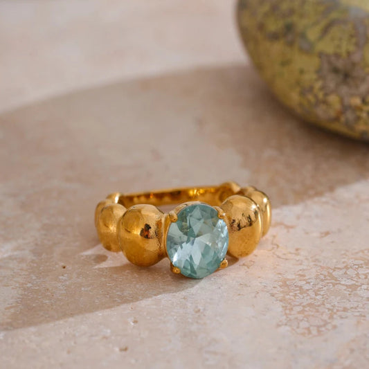 Blue Cubic Zirconia Ring
