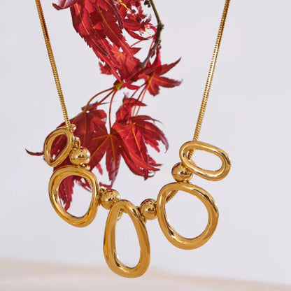 Hollow Oval Pendant Necklace