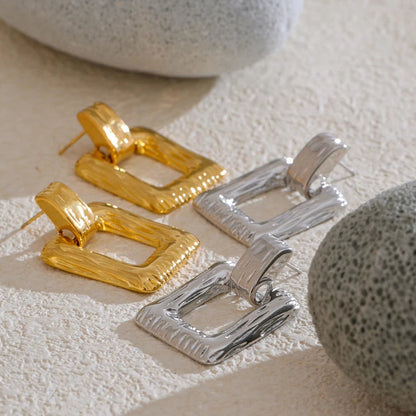 Geometric Rectangle Drop Earrings
