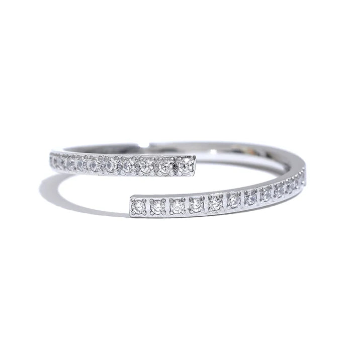 Minimalist Open Ring with Cubic Zirconia