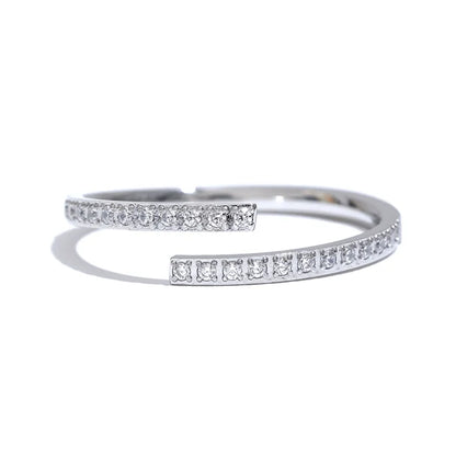 Minimalist Open Ring with Cubic Zirconia