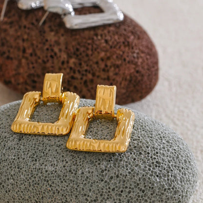 Geometric Rectangle Drop Earrings
