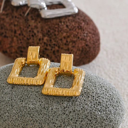 Geometric Rectangle Drop Earrings