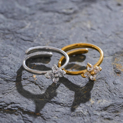 Flower Ring with Cubic Zirconia
