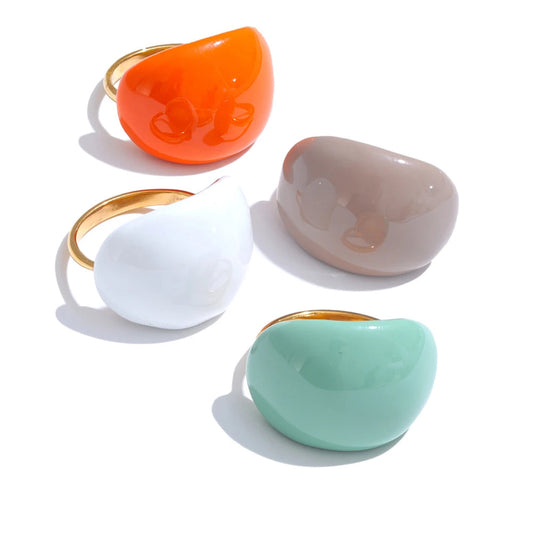 Multicolor Enamel Adjustable Ring