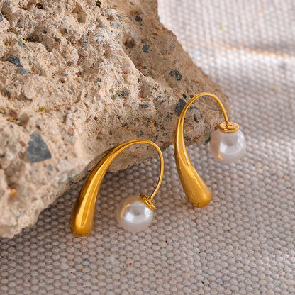 Minimalist Pearl Drop Earrings