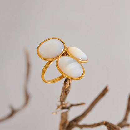 Shell Flower Adjustable Ring