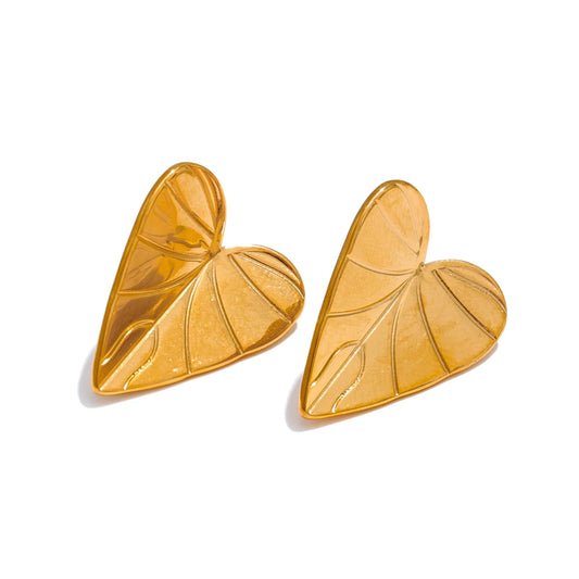 Striped Heart Stud Earrings