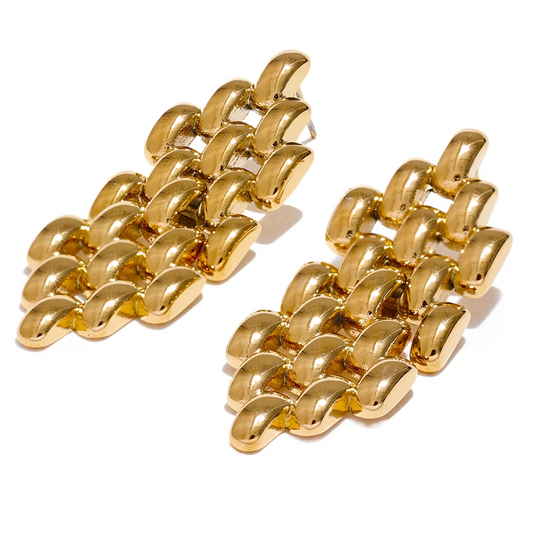 Geometric Chain Drop Earrings